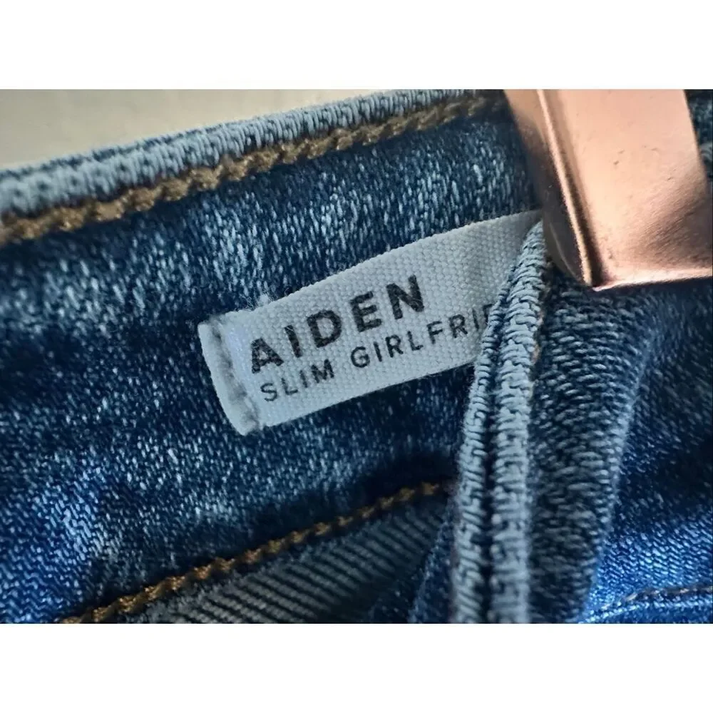 Dear John Aiden Slim Girlfriend Light Wash Distressed Jeans Size 27